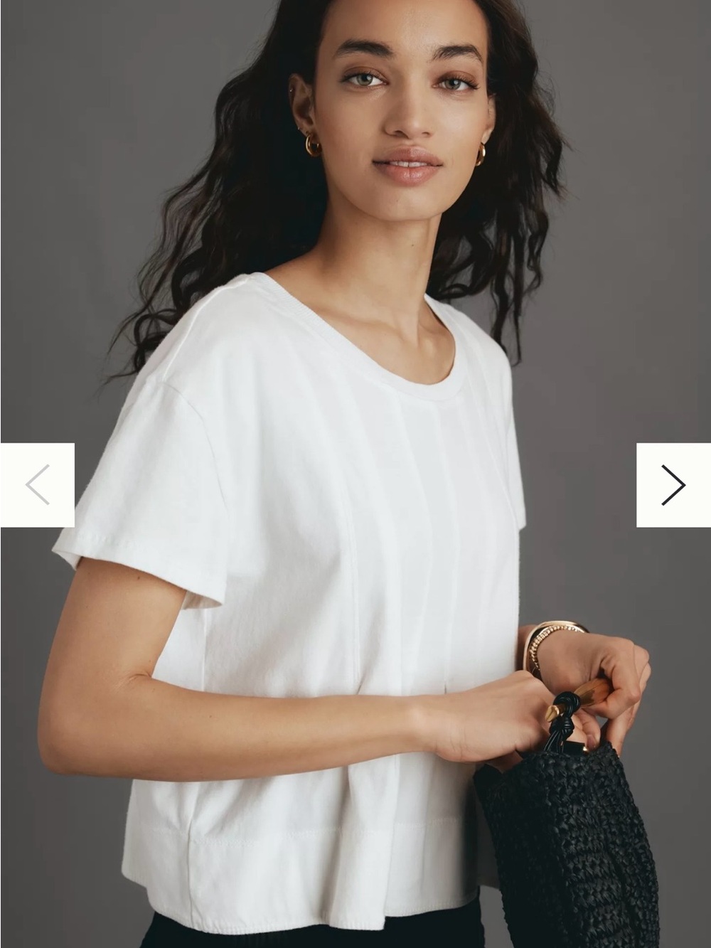 Pilcro Short-Sleeve Boxy Tee in White